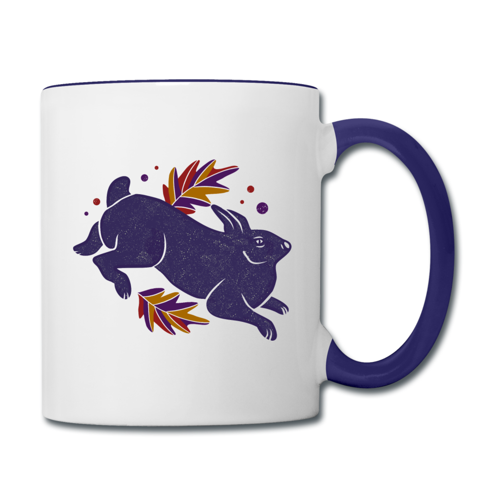 Tasse zweifarbig "Hase im Laub" - Hinter dem Mond