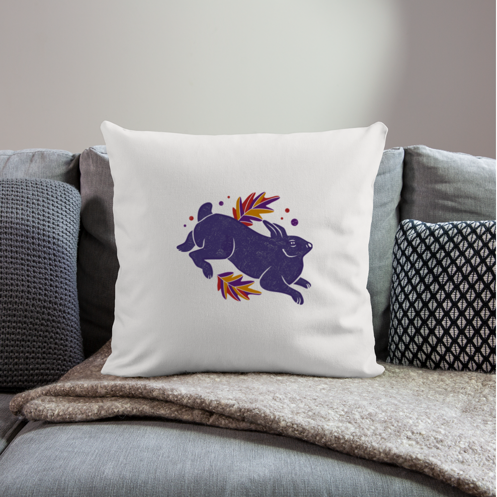 Sofakissen mit Füllung 44 x 44 cm - "Hase im Laub" - Hinter dem Mond