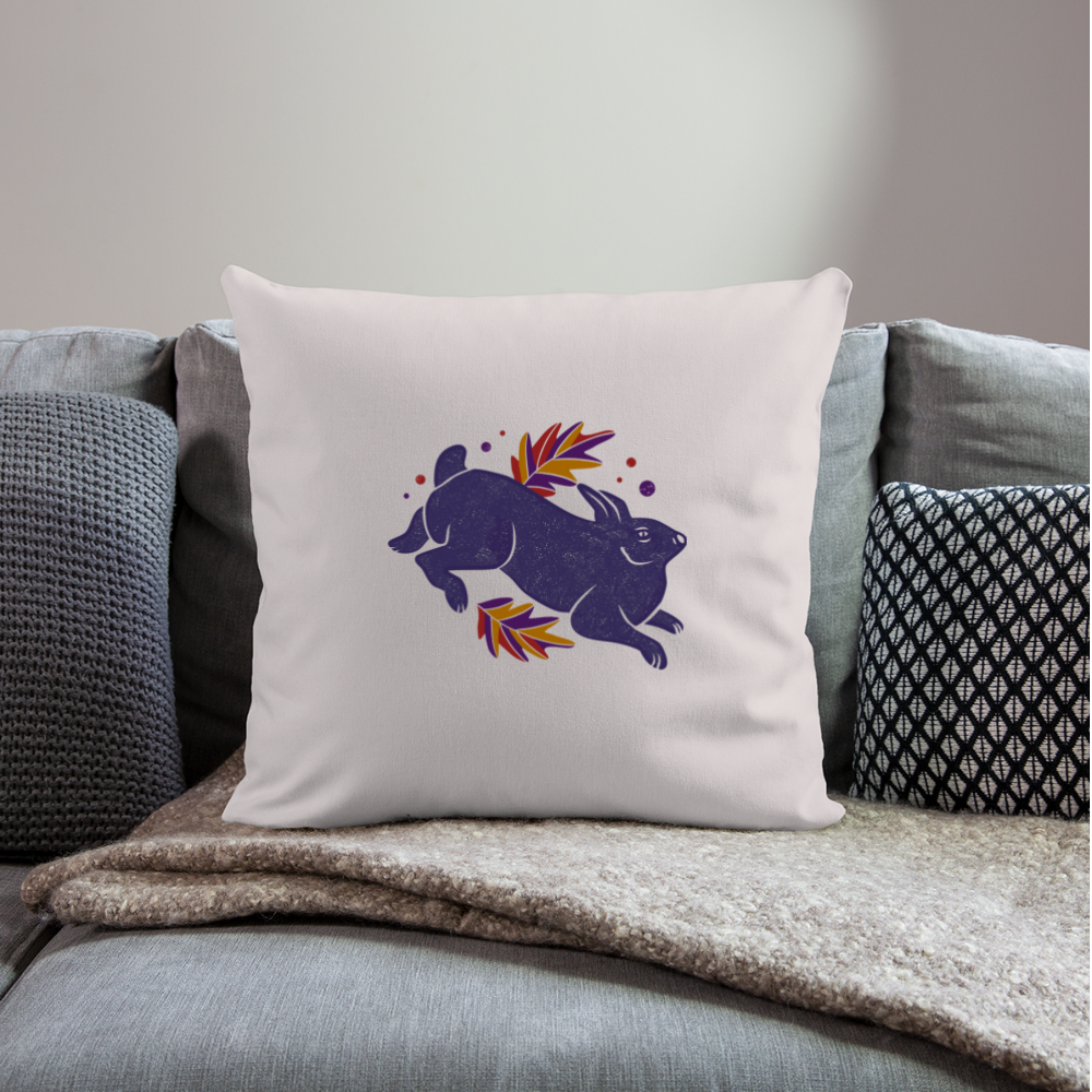 Sofakissen mit Füllung 44 x 44 cm - "Hase im Laub" - Hinter dem Mond