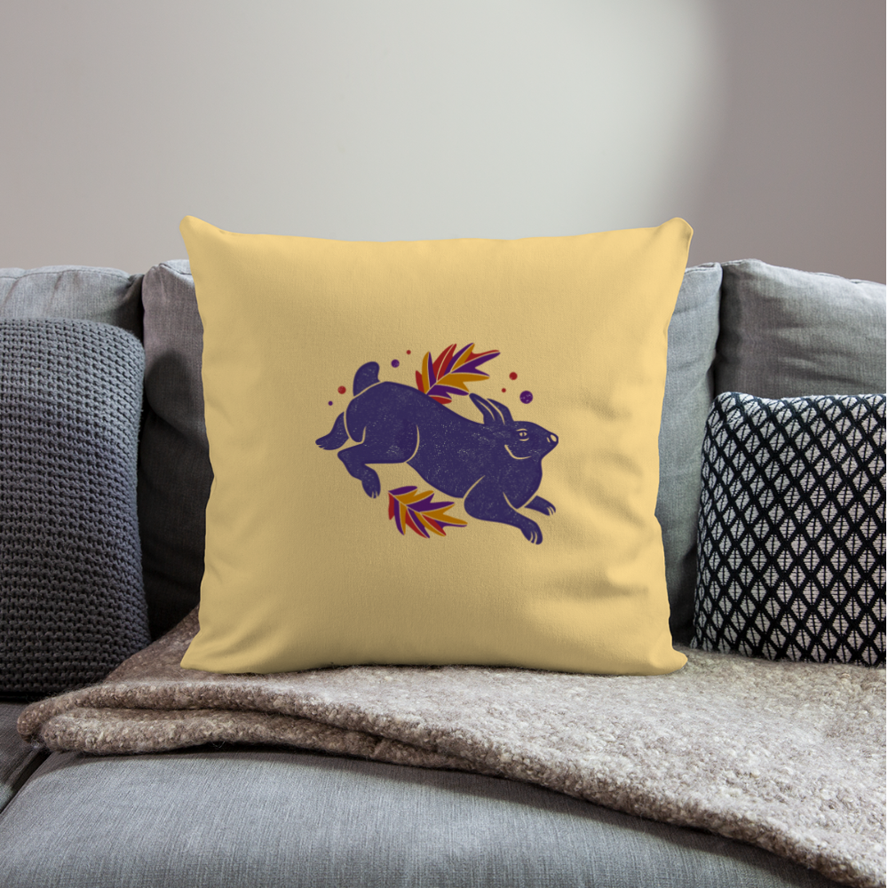 Sofakissen mit Füllung 44 x 44 cm - "Hase im Laub" - Hinter dem Mond