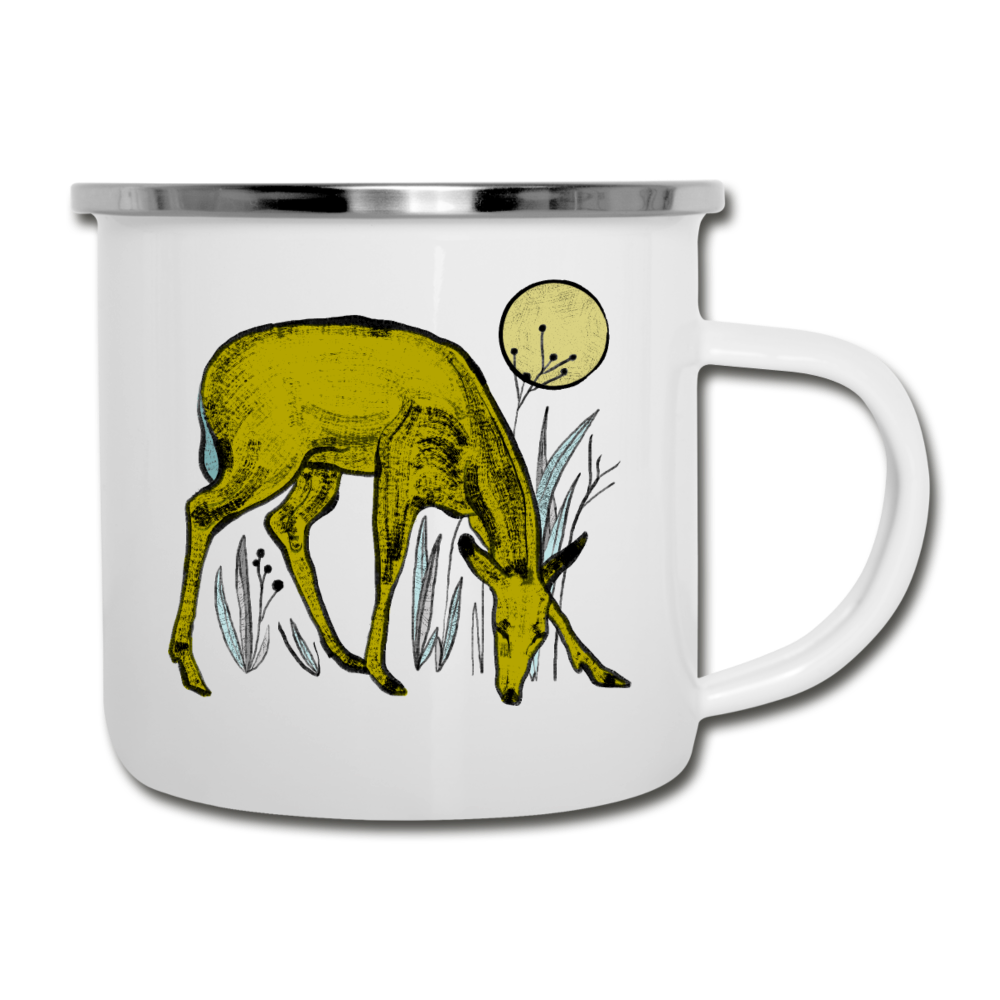 Emaille-Tasse "Reh in Olive" - Hinter dem Mond