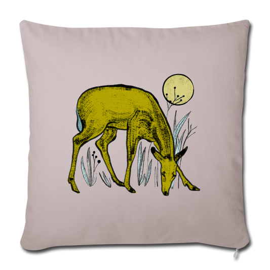 Sofakissenbezug 44 x 44 cm - "Reh in Olive" - Hinter dem Mond