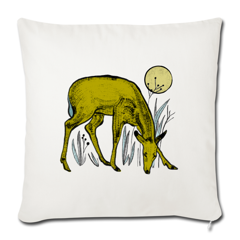 Sofakissen mit Füllung 44 x 44 cm - "Reh in Olive" - Hinter dem Mond