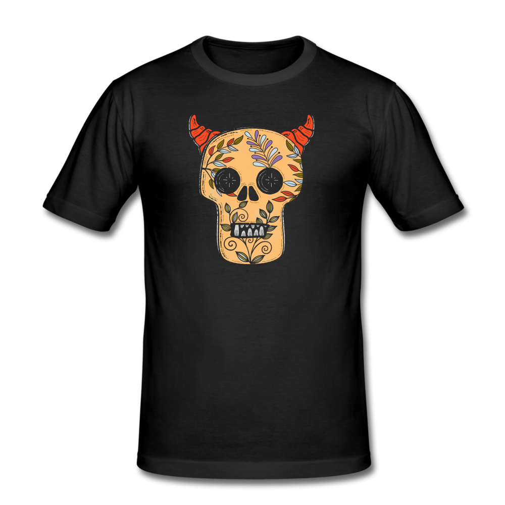 Männer Slim Fit T-Shirt - "Teufelsschädel" - Hinter dem Mond