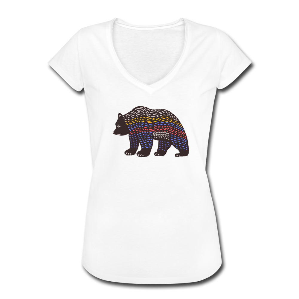 Frauen Vintage T-Shirt - "Bunter Grizzly" - Hinter dem Mond