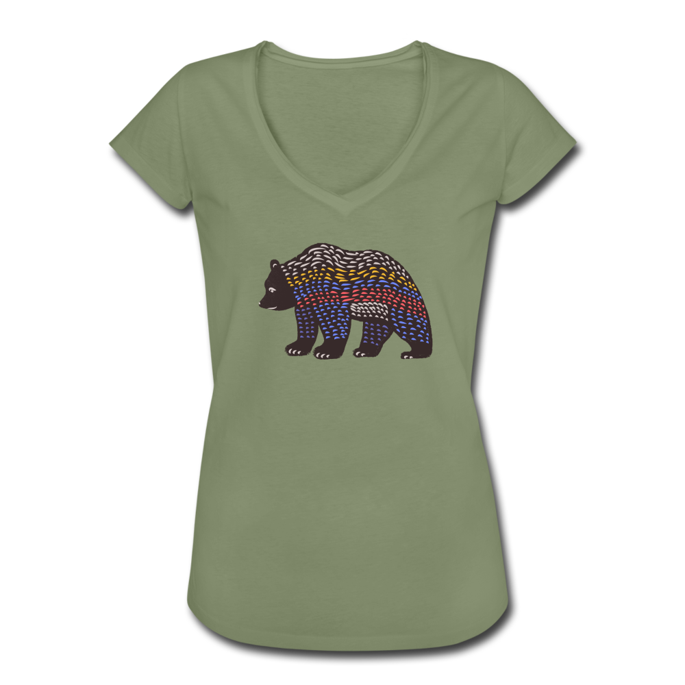 Frauen Vintage T-Shirt - "Bunter Grizzly" - Hinter dem Mond