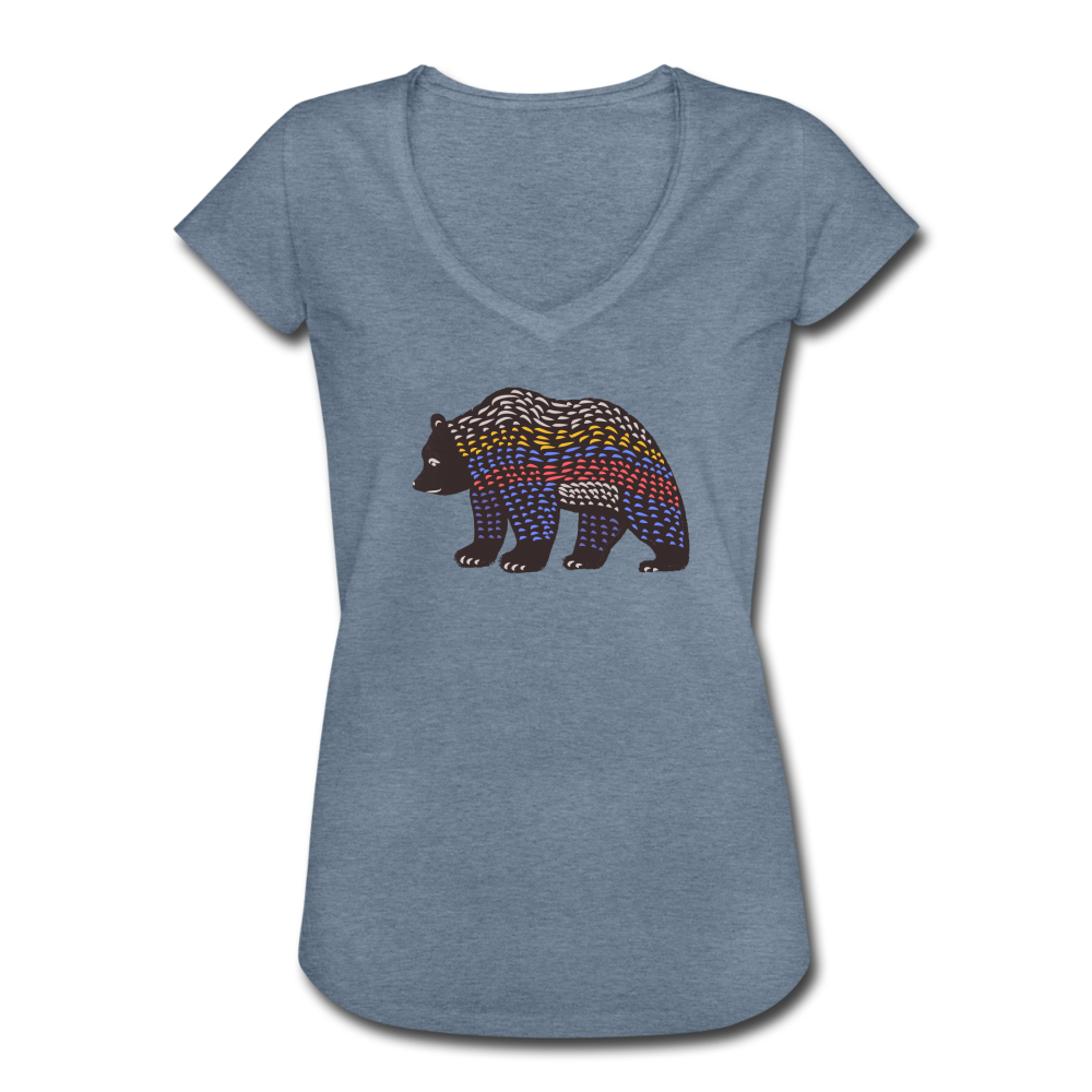 Frauen Vintage T-Shirt - "Bunter Grizzly" - Hinter dem Mond