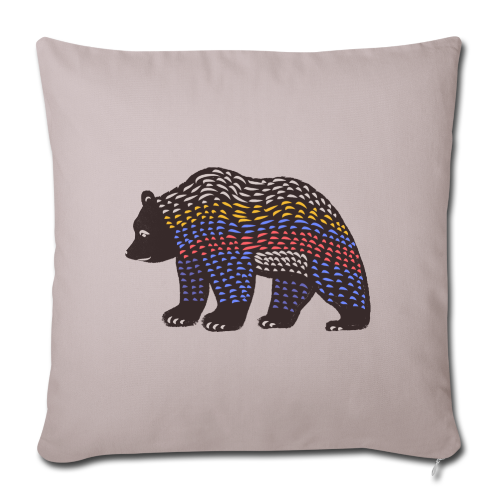 Sofakissenbezug 44 x 44 cm - "Bunter Grizzly" - Hinter dem Mond