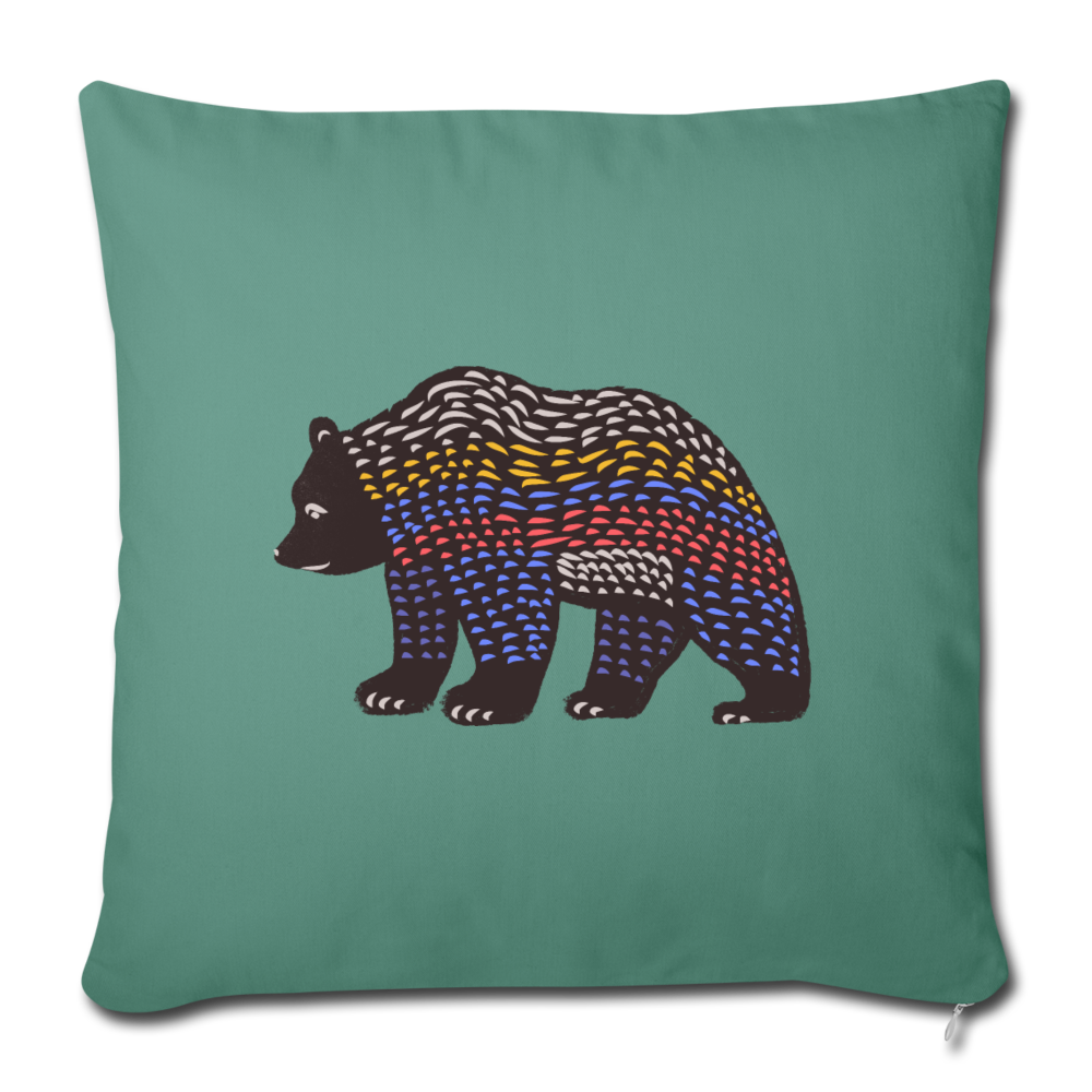 Sofakissenbezug 44 x 44 cm - "Bunter Grizzly" - Hinter dem Mond