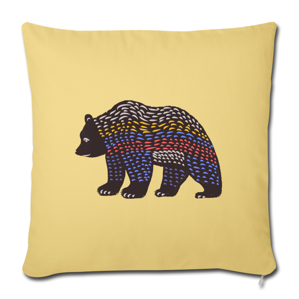 Sofakissenbezug 44 x 44 cm - "Bunter Grizzly" - Hinter dem Mond