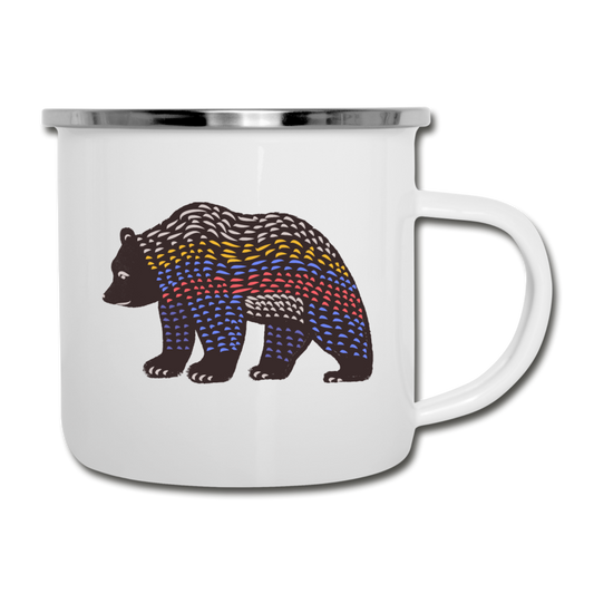 Emaille-Tasse "Bunter Grizzly" - Hinter dem Mond