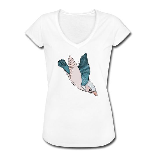 Frauen Vintage T-Shirt - "Vogel im Sturzflug" - Hinter dem Mond