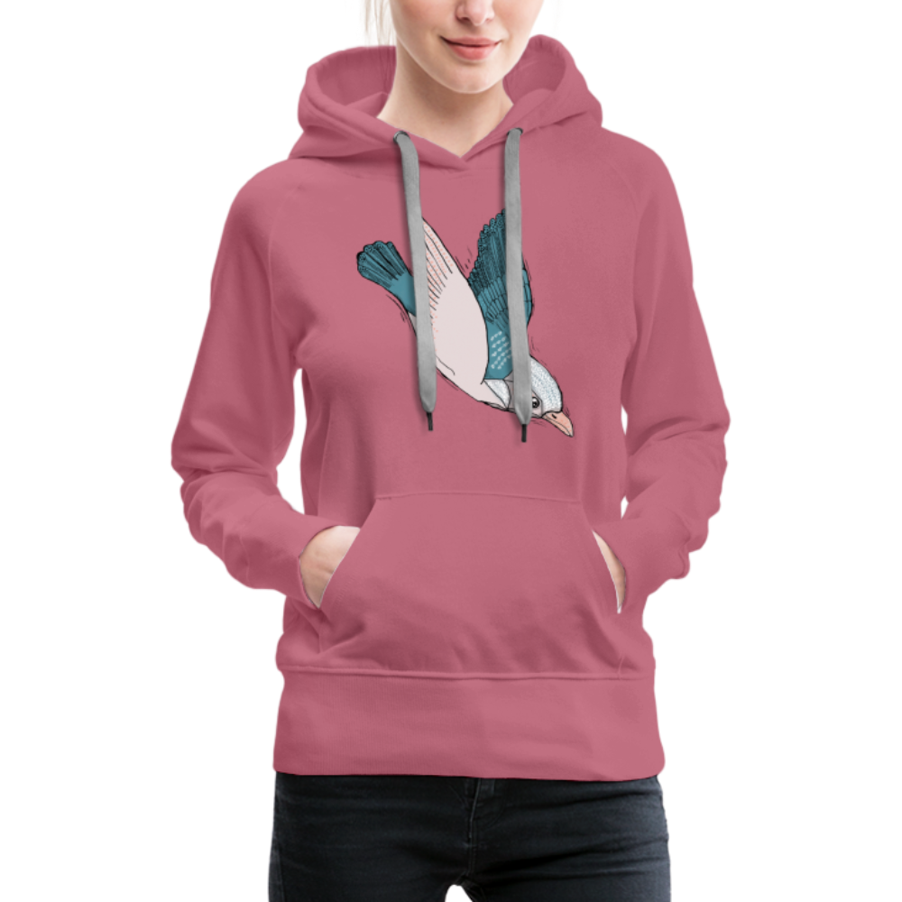 Frauen Premium Hoodie - "Vogel im Sturzflug" - Hinter dem Mond