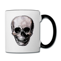 Tasse zweifarbig - "Totenkopf in Tinte" - Hinter dem Mond
