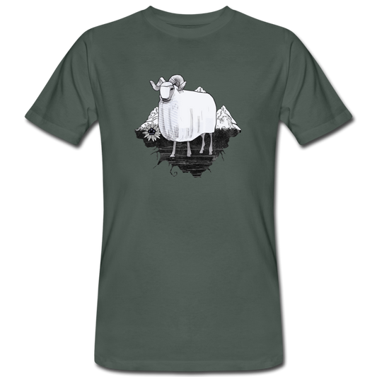 Männer Bio-T-Shirt "Schaf in den Bergen" - Hinter dem Mond