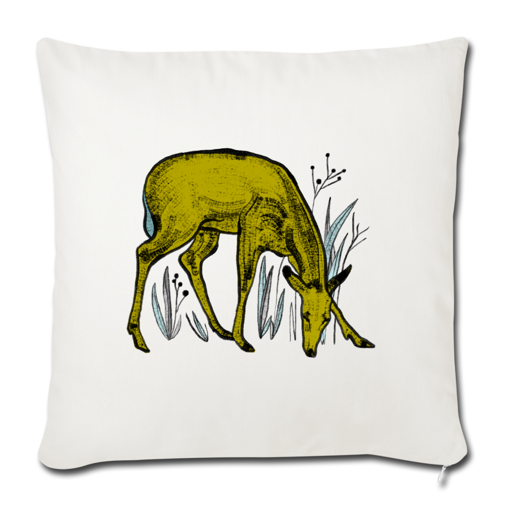 Sofakissenbezug 44 x 44 cm  - "Reh in Olive" - Hinter dem Mond