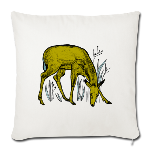 Sofakissenbezug 44 x 44 cm  - "Reh in Olive" - Hinter dem Mond