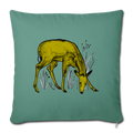 Sofakissen mit Füllung 44 x 44 cm - "Reh in Olive" - Hinter dem Mond
