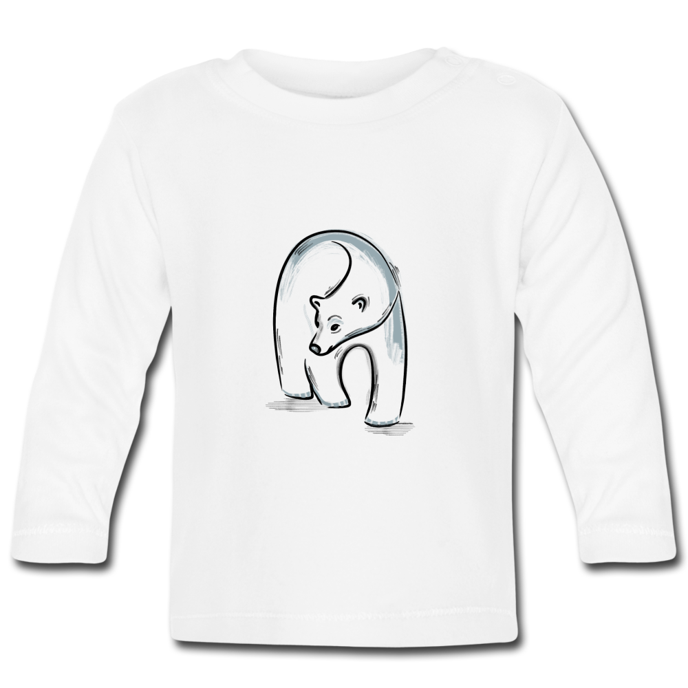 Baby Langarmshirt - "Eisbär in Tusche" - Hinter dem Mond
