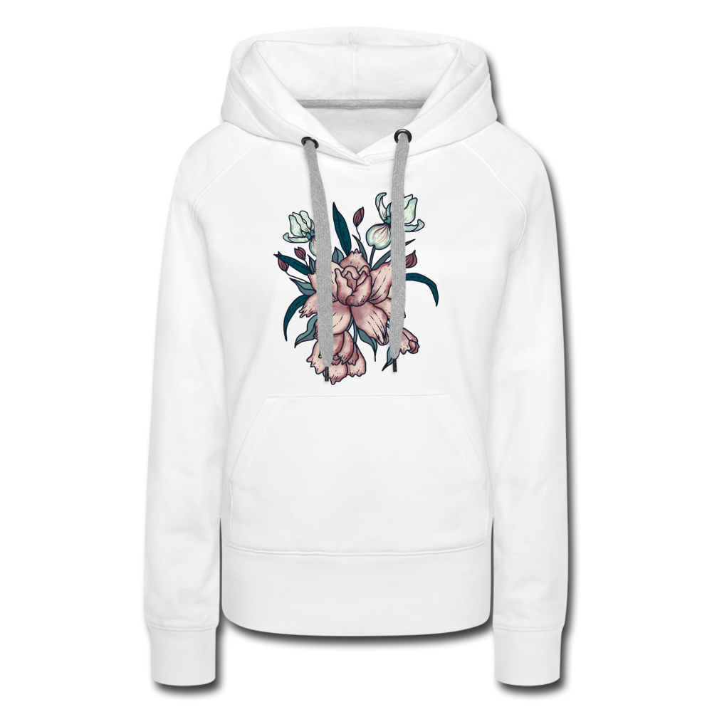 Frauen Premium Hoodie - "Vintage-Orchideen" - Hinter dem Mond