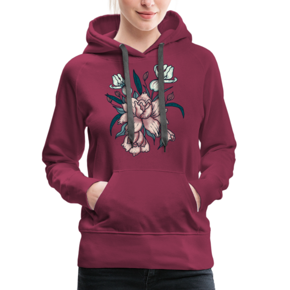 Frauen Premium Hoodie - "Vintage-Orchideen" - Hinter dem Mond