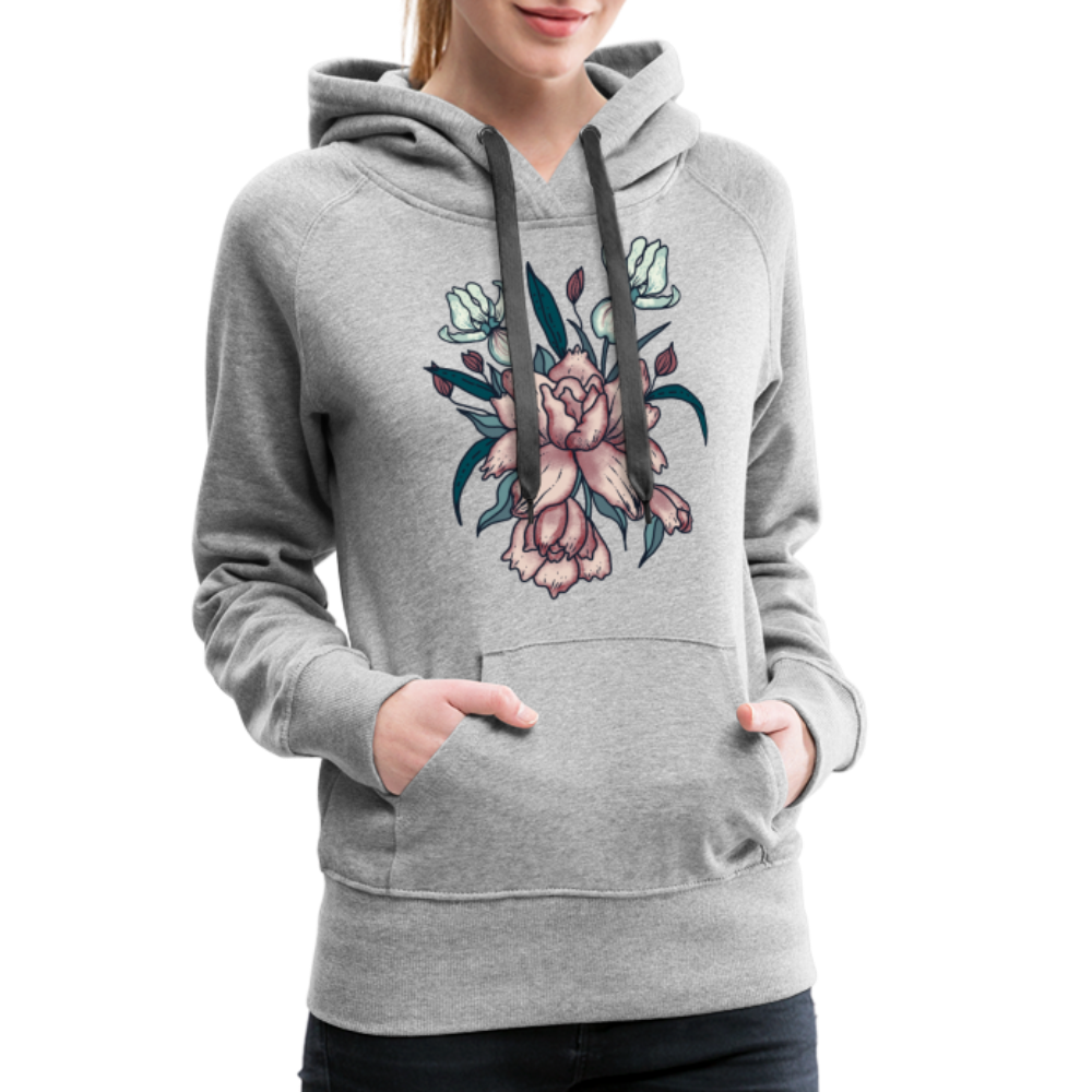 Frauen Premium Hoodie - "Vintage-Orchideen" - Hinter dem Mond