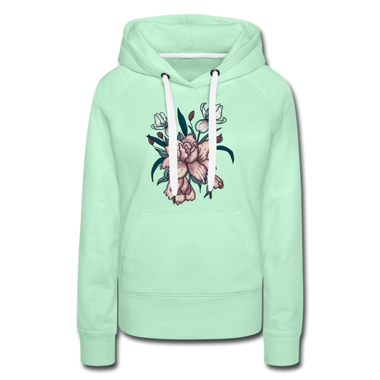 Frauen Premium Hoodie - "Vintage-Orchideen" - Hinter dem Mond