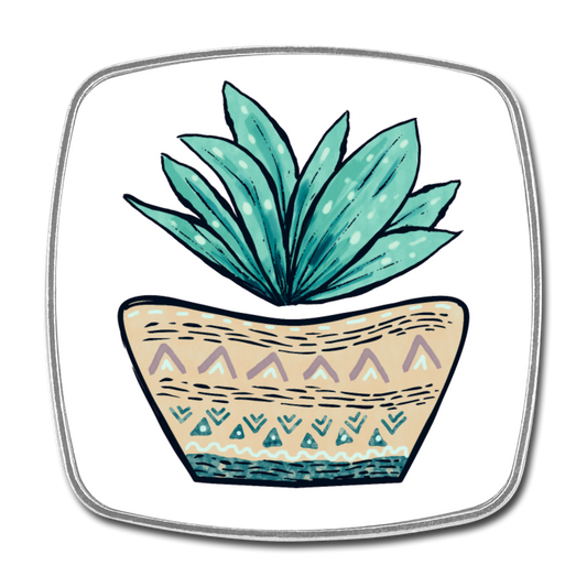 Viereckiger Kühlschrankmagnet - Aloe Vera - Hinter dem Mond