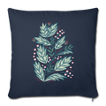 Sofa pillowcase 17,3'' x 17,3'' (45 x 45 cm) - "Frühling Floral" - Navy