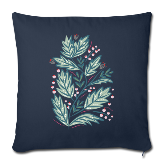 Sofa pillowcase 17,3'' x 17,3'' (45 x 45 cm) - "Frühling Floral" - Navy