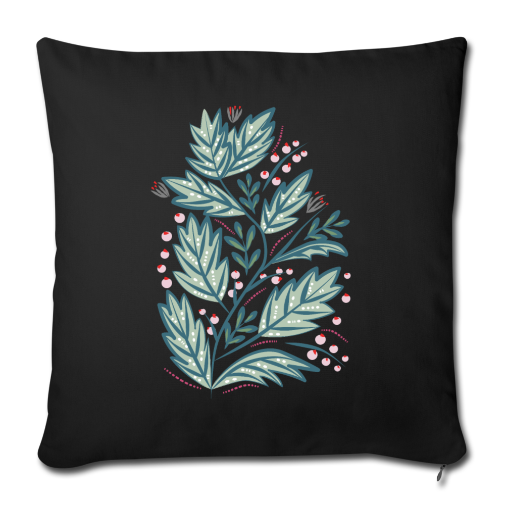 Sofa pillow with filling 45cm x 45cm - "Frühling Floral" - Schwarz