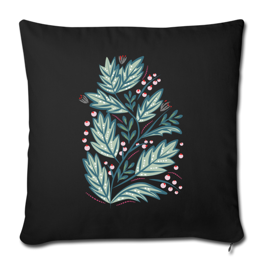 Sofa pillow with filling 45cm x 45cm - "Frühling Floral" - Schwarz