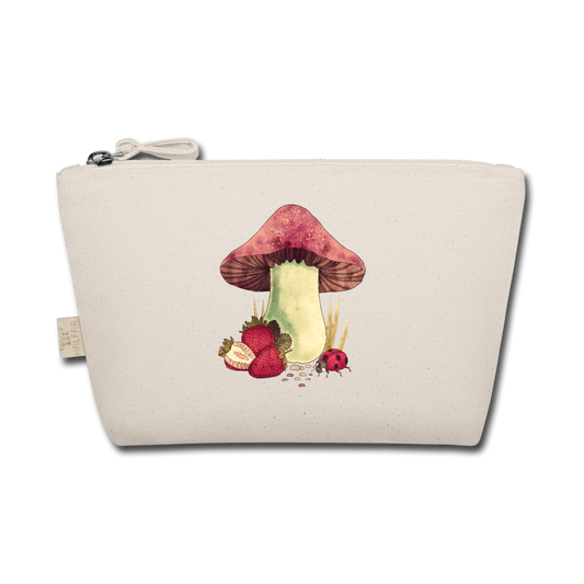Täschchen - "Cottagecore_Pilz und Erdbeeren" - Natur