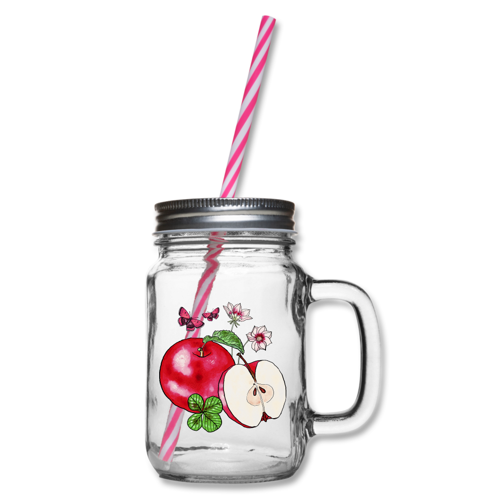 Henkelglas mit Schraubdeckel - “Cottagecore Äpfel” - Klar