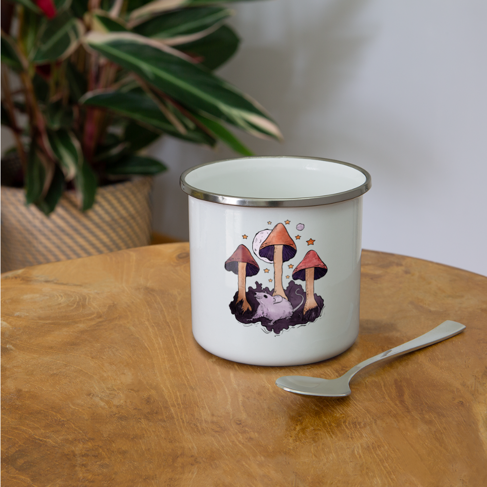Maus im Märchenwald - Emaille-Tasse - Weiß