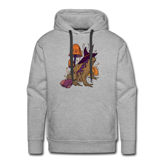 Men’s Premium Hoodie - “Goblincore Kröte“ - Grau meliert