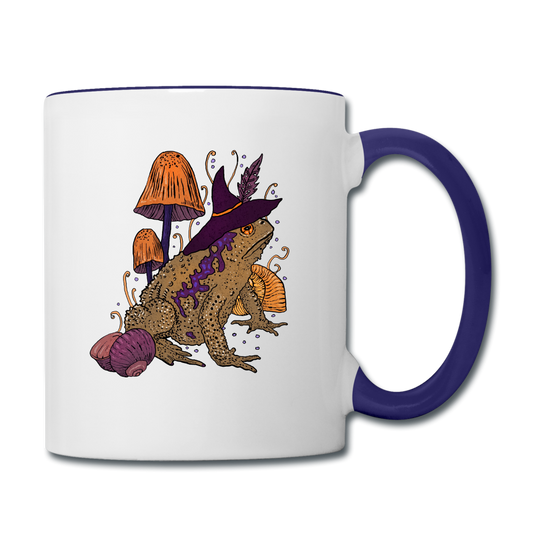 Tasse zweifarbig “Goblincore Kröte“ - Weiß/Kobaltblau