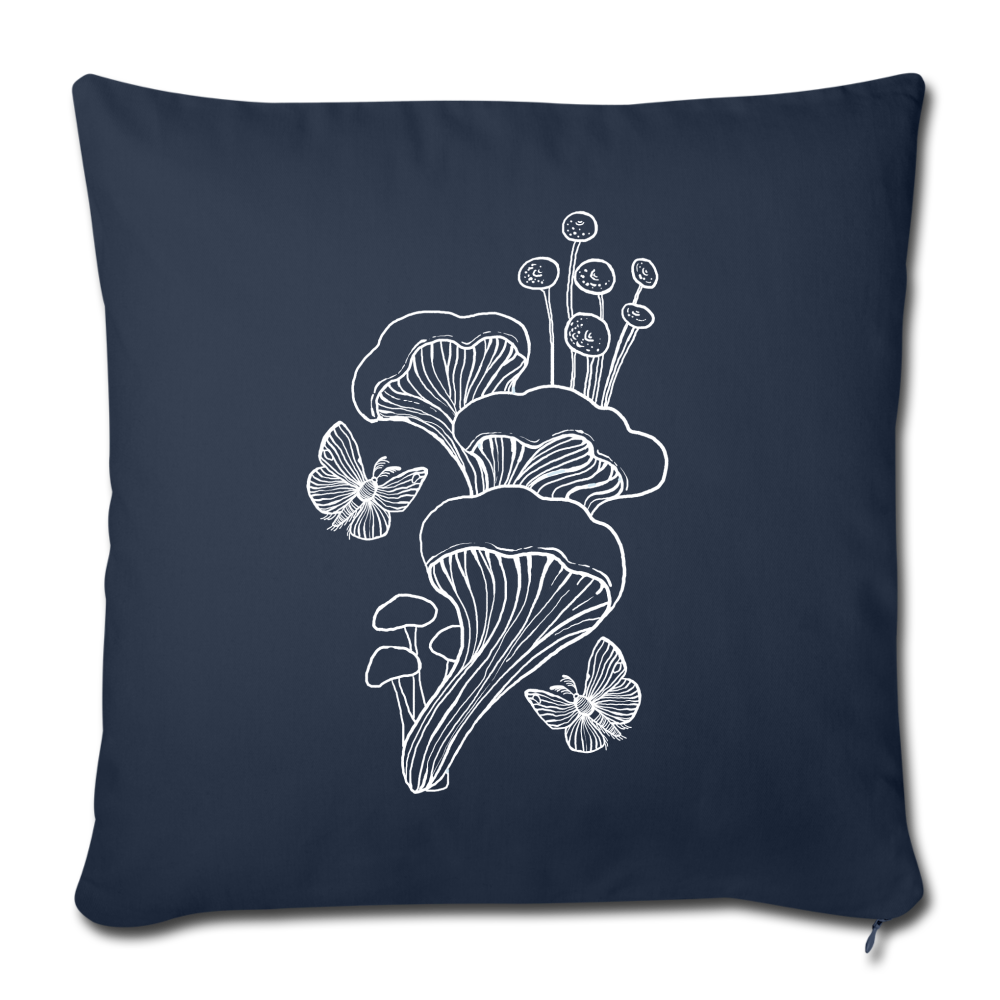 Sofakissen mit Füllung 44 x 44 cm - “Goblincore_Tanz der Motten” - Navy