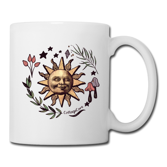 Tasse - Cottagecore - Die Sonne lacht - Weiß