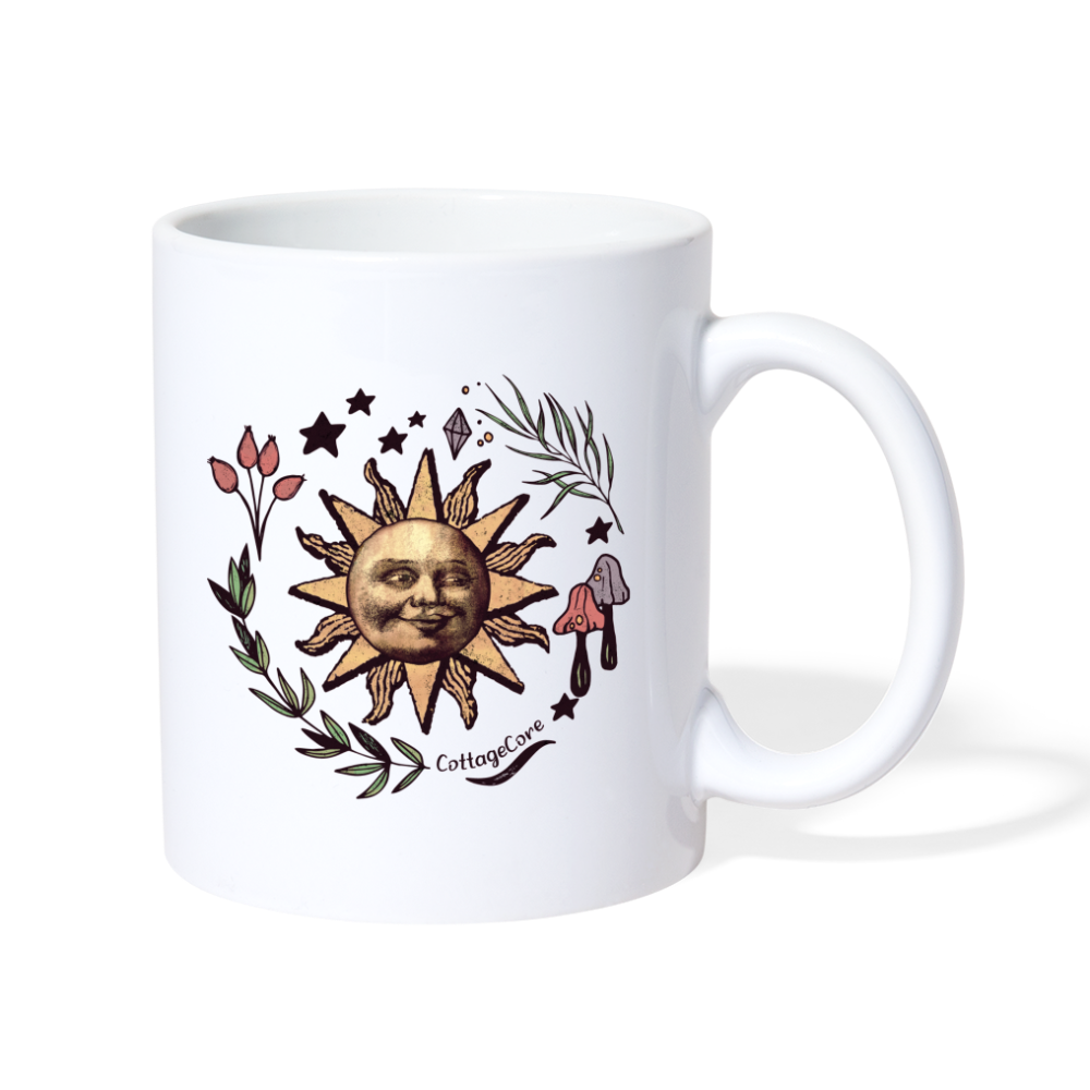 Tasse - Cottagecore - Die Sonne lacht - Weiß