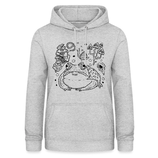 Frauen Hoodie - “Goblincore Sammelsurium” - Hellgrau meliert