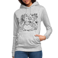 Frauen Hoodie - “Goblincore Sammelsurium” - Hellgrau meliert