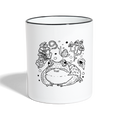 Tasse zweifarbig - “Goblincore Sammelsurium” - Weiß/Schwarz