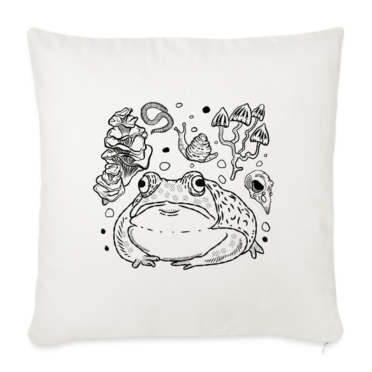 Sofakissen mit Füllung 44 x 44 cm - “Goblincore Sammelsurium” - Naturweiß