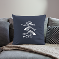 Sofakissen mit Füllung 44 x 44 cm - “Fischsilhouetten” - Navy