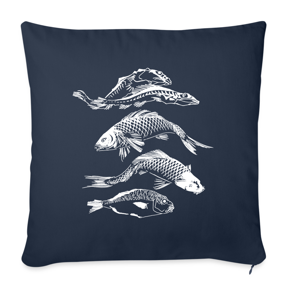 Sofakissenbezug 44 x 44 cm - “Fischsilhouetten” - Navy
