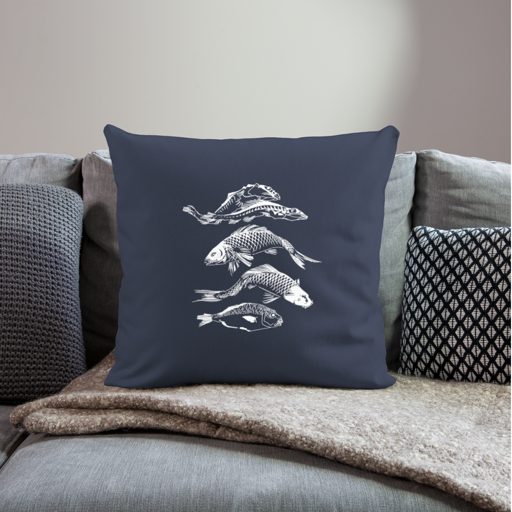Sofakissenbezug 44 x 44 cm - “Fischsilhouetten” - Navy
