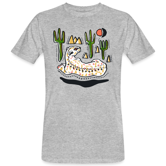 Männer Bio-T-Shirt - “Folkart Jaguar” - Grau meliert
