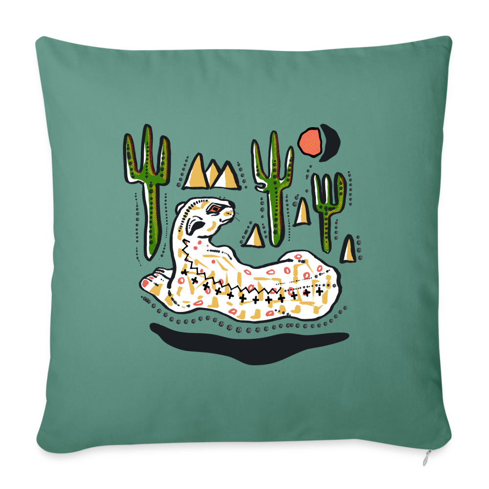 Sofakissenbezug 44 x 44 cm - “Folkart Jaguar” - Tanngrün