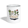 Tasse zweifarbig - “Folkart Jaguar” - Weiß/Schwarz